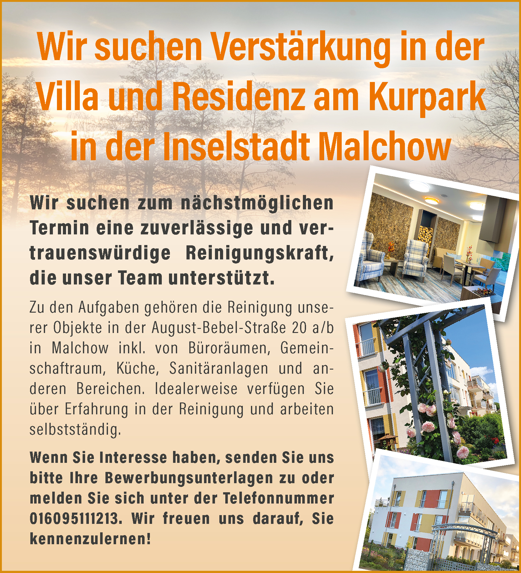 Stellenanzeige BEG am Kurpark, Malchow